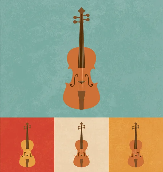 Icônes rétro - Violon — Image vectorielle