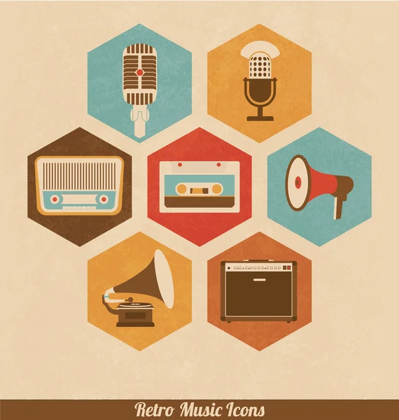 Retro Media Icons — Stock Vector