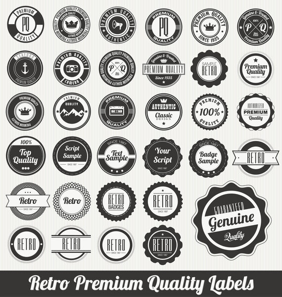 Retro Premium Quality Labels