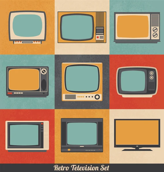 Icônes de télévision rétro — Image vectorielle
