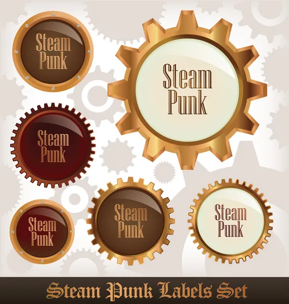 Steampunk 라벨 세트 — 스톡 벡터