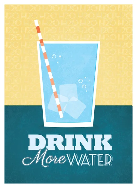 Bere più acqua Poster Design — Vettoriale Stock