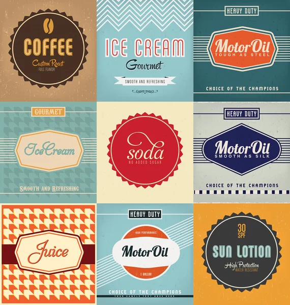 Set de diseño de etiqueta vintage — Vector de stock