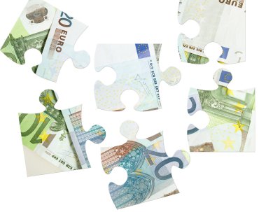 euro banknot bulmacanın parçaları