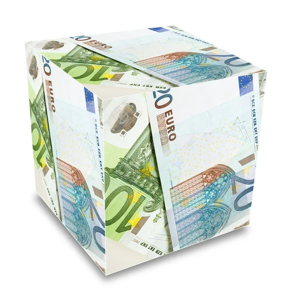 Euro banknotes cube concept — Stock Photo, Image
