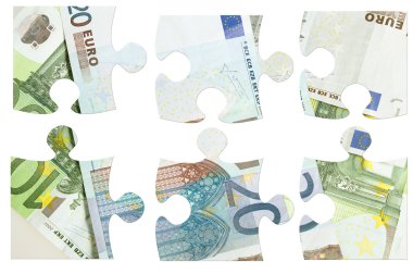 euro banknot bulmacanın parçaları