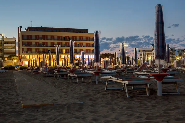 Night on the sandy beach in Italy — Stock Photo, Image