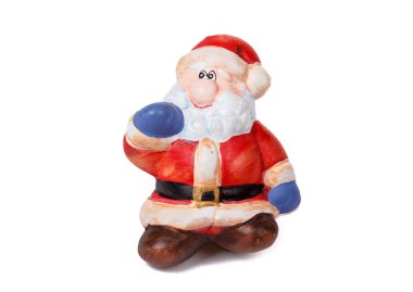 Seramik Noel Baba beyaz izole