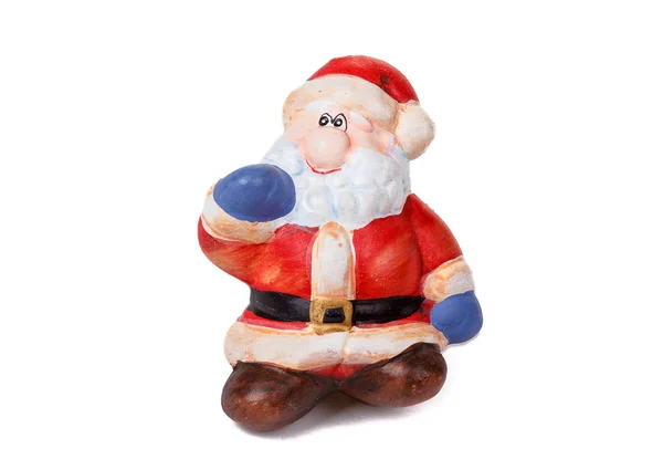 Ceramic Santa Claus isolated on white — Stock Photo, Image