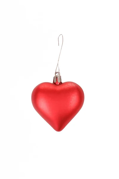 Natale Cuore bauble isolato su bianco — Foto Stock