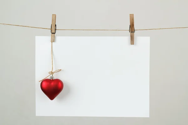 Empty note for valentine message — Stock Photo, Image