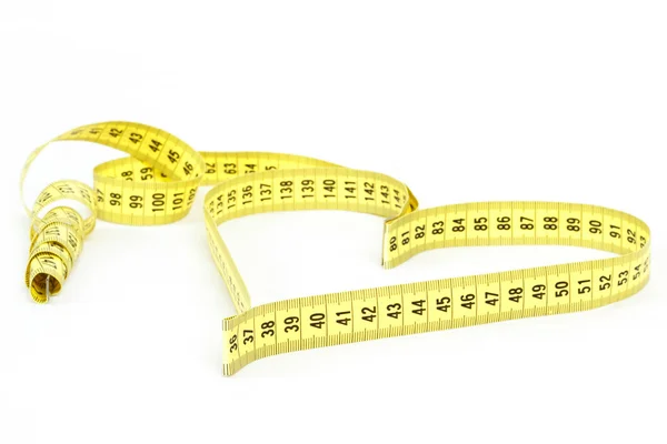 Tape measure heart shape - health, weight concept — Stock Photo, Image