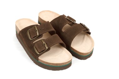 Beyaz izole yeni erkek sandalet