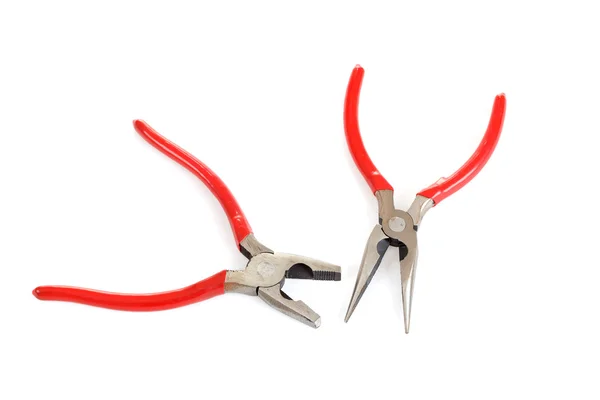 Red pliers isolated on white — Stock Photo, Image