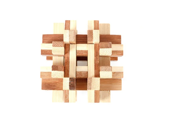 Solved wooden puzzle — Stock Photo, Image