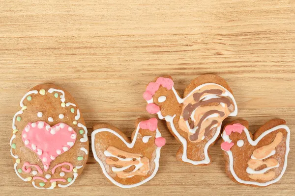 Paskalya gingerbreads horoz ve tavuk — Stok fotoğraf