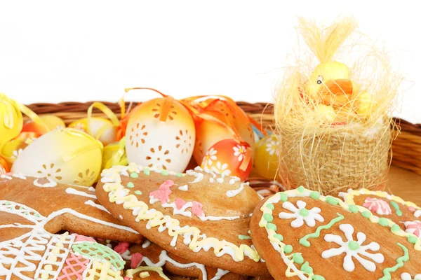 Collection of easter ginger breads and eggs — Stock Photo, Image