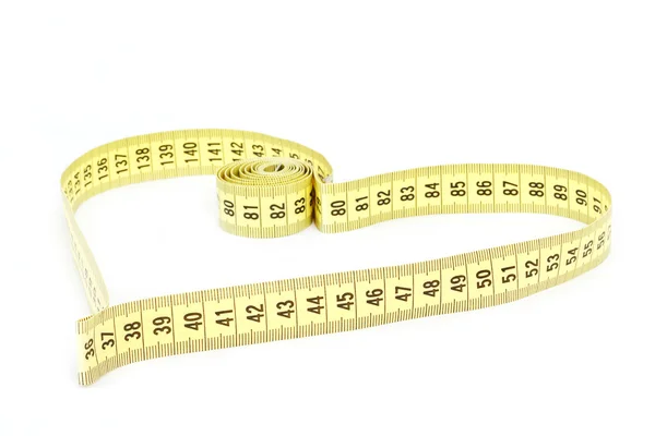 Fita métrica forma do coração - saúde, conceito de peso — Fotografia de Stock