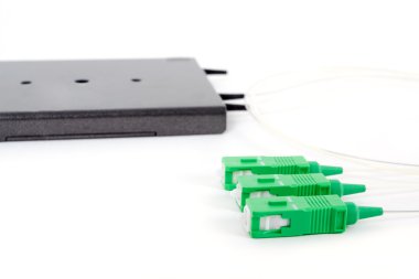 fiber optic coupler with SC connectors clipart