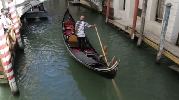 Gondoles avec les touristes — Video