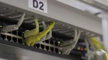teknoloji Oda anahtarları patch kablolar ile bağlı