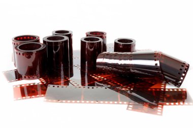 eski bir 35 mm negatif film şeridi görüntüyü kapat