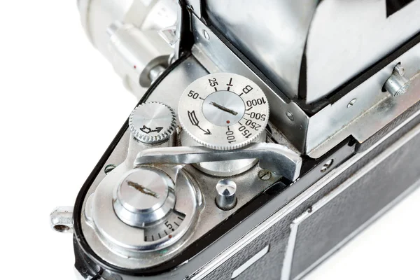 Detail of retro old vintage analog photo camera — Stock Photo, Image