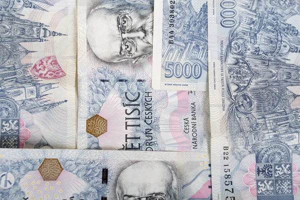 체코 은행권 크라운 배경 — 스톡 사진
