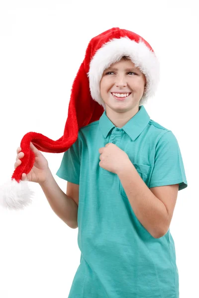 Happy smiling santa teenager — Stock Photo, Image