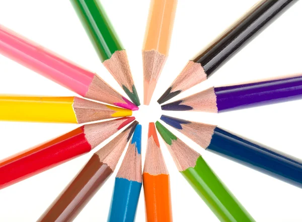 Colour pencils isolated on white — Stock Photo, Image