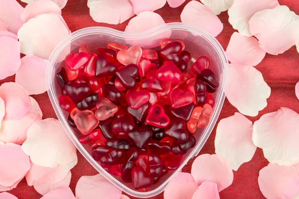 Brightly coloured red gums hearts — Stock Photo, Image