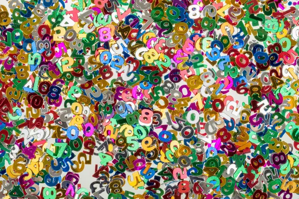 Kleine Farbzahlen Konfetti Hintergrund — Stockfoto