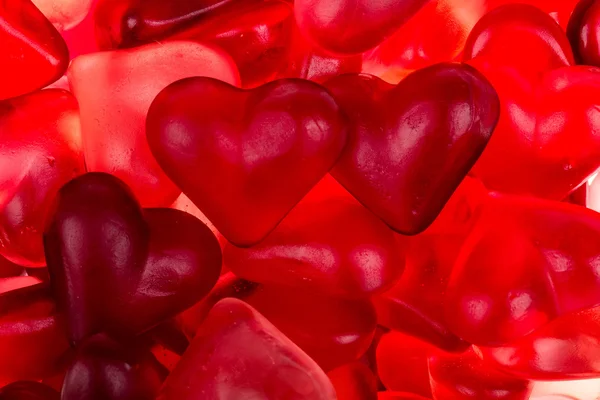 Brightly coloured red gums hearts — Stock Photo, Image