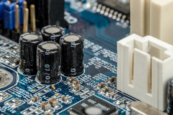 Close up of computer circuit motherboard — Stock Photo, Image