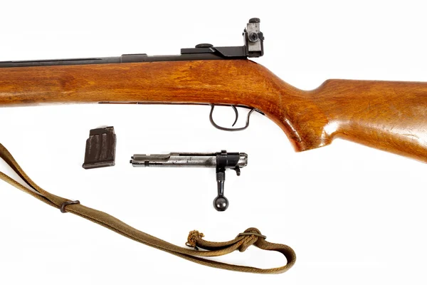 Деталь старої гвинтівки затвору ізольована — стокове фото
