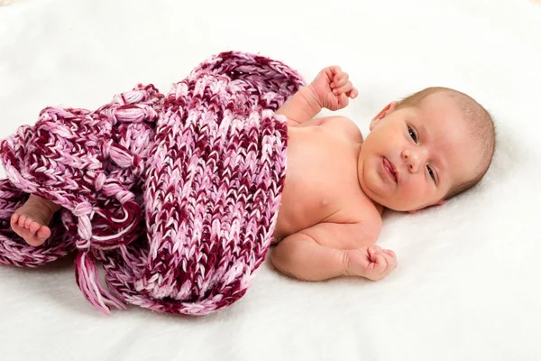 Looking newborn baby — Stock Photo, Image