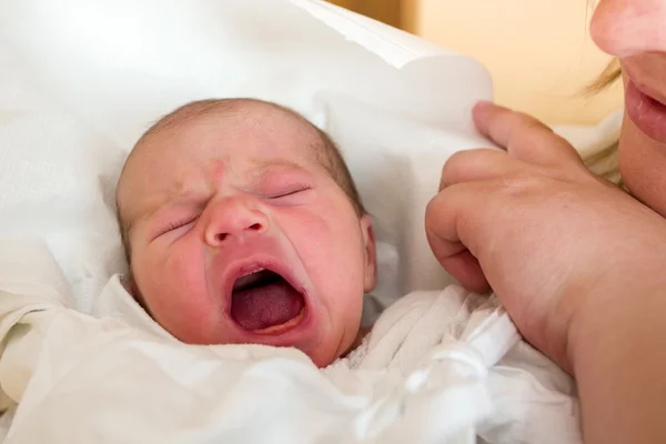 Huilen pasgeboren baby in het ziekenhuis — Stockfoto