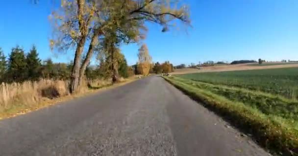 Vista de POV del paisaje de otoño desde el coche — Vídeo de stock