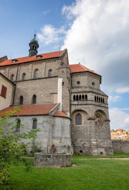 Eski St. Procopius bazilikası ve manastırı, Trebic kasabası, UNESCO şehri, Orta Avrupa, Güney Moravya, Çek Cumhuriyeti 'ndeki en eski Yahudi yerleşimi.
