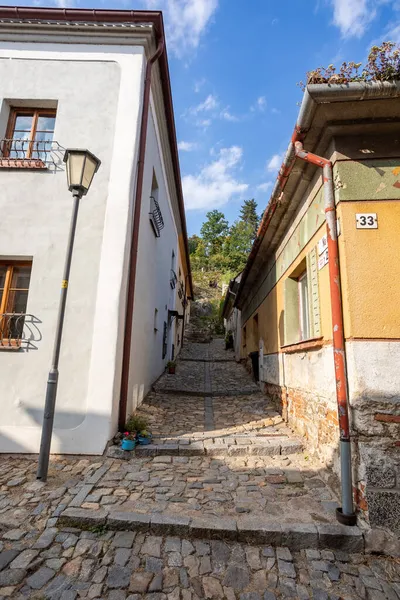 Calle Pintoresca Estrecha Con Edificios Coloridos Centro Histórico Ciudad Medieval — Foto de Stock