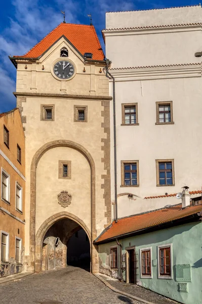 Old Town View Narrow Aisle City Gate Jindrichuv Hradec Town — Stock Photo, Image