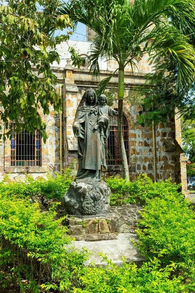 Estatua Detrás Catedral Nuestra Señora Del Monte Carmelo Catedral Puntarenas — Foto de Stock