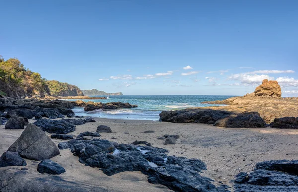 Playa Ocotal Com Ondas Oceânicas Pacífico Costa Rochosa Coco Costa — Fotografia de Stock