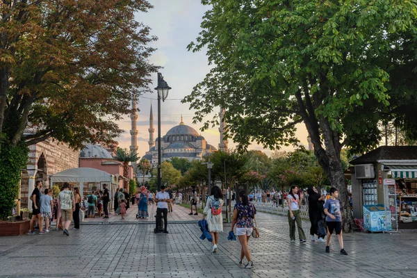 Istanbul Turkey August 2022 View People Resting Sultan Ahmed Blue — Foto de Stock