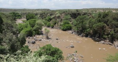 River Awash in Awash National Park. Under Waterfalls in Awash wildlife reserve in south of Ethiopia. Wilderness scene, Africa
