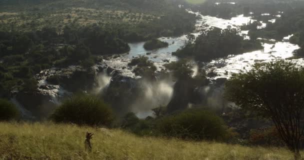 Bellissime Cascate Epupa Serie Grandi Cascate Create Dal Fiume Cunene — Video Stock