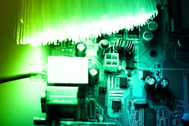 Fiber optik arka plan ile lots-in ışık lekeleri