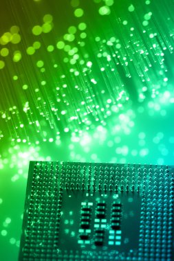 Fiber optik arka plan ile lots-in ışık lekeleri