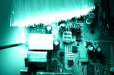 Fiber optik arka plan ile lots-in ışık lekeleri