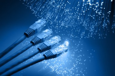Fiber optik arka plan ile lots-in ışık lekeleri